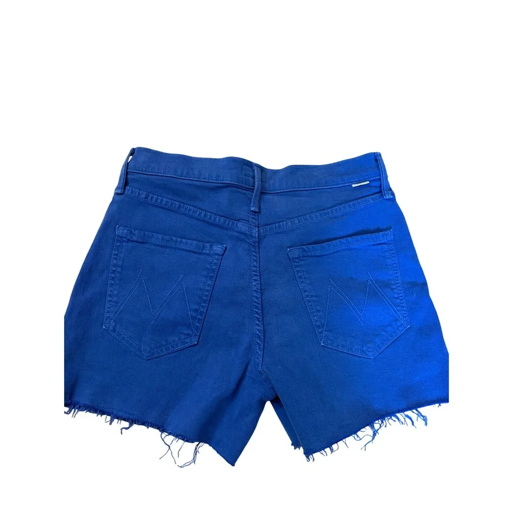 Mother Denim The Skipper Short N' Long Fray In Cats And Dogs Blue Size 26